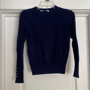 Zara Navy Blue Sweater with Gold Buttons